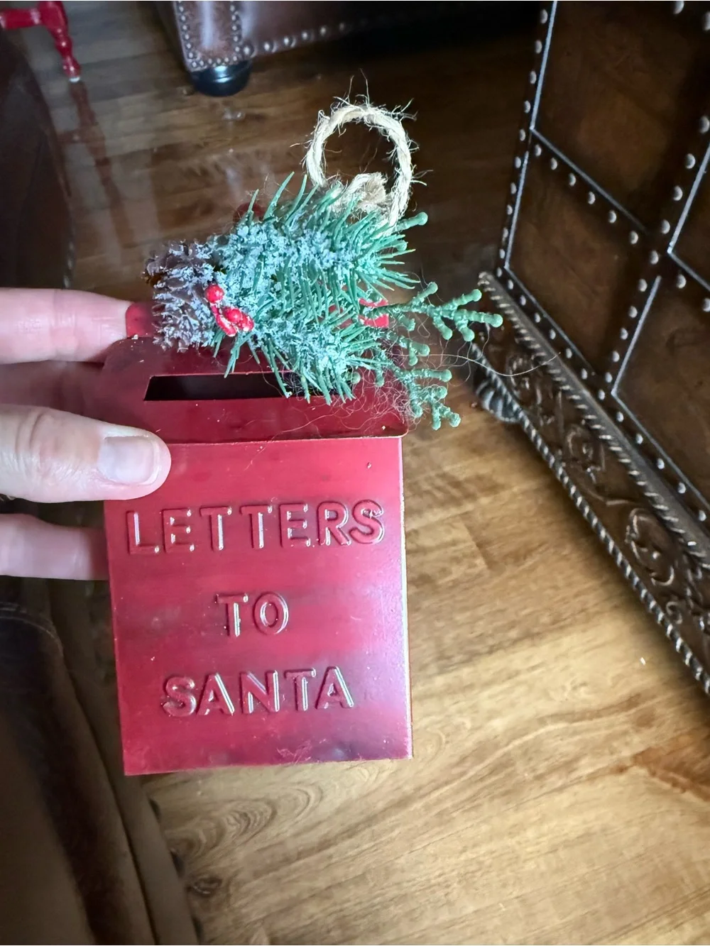 Letters to Santa Metal Christmas ornament 6” tall